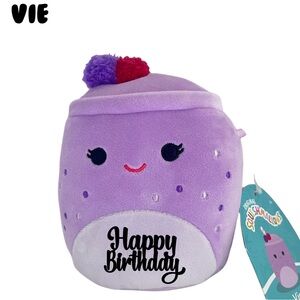 Vie - Authentic 5" NWT Squishmallows Customized with "Happy Birthday"